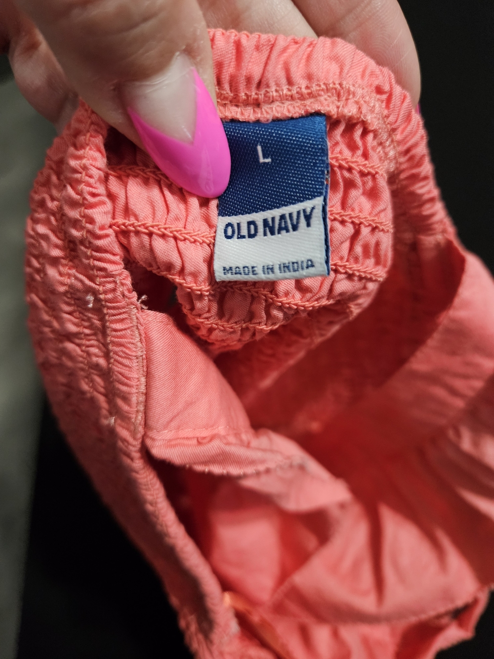 Old Navy Coral Pink Smocked Ruffle Strap Tank Top - Picture 3 of 3